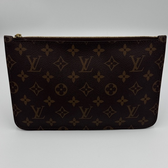 Louis Vuitton Brown Monogram Neverfull Pouch - Picture 1 of 8